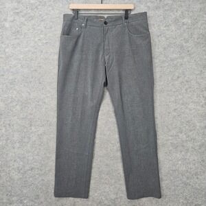 Enzo Tovare Berlin-2 Pants Men's 36 Gray Cotton Straight Leg Trousers Office